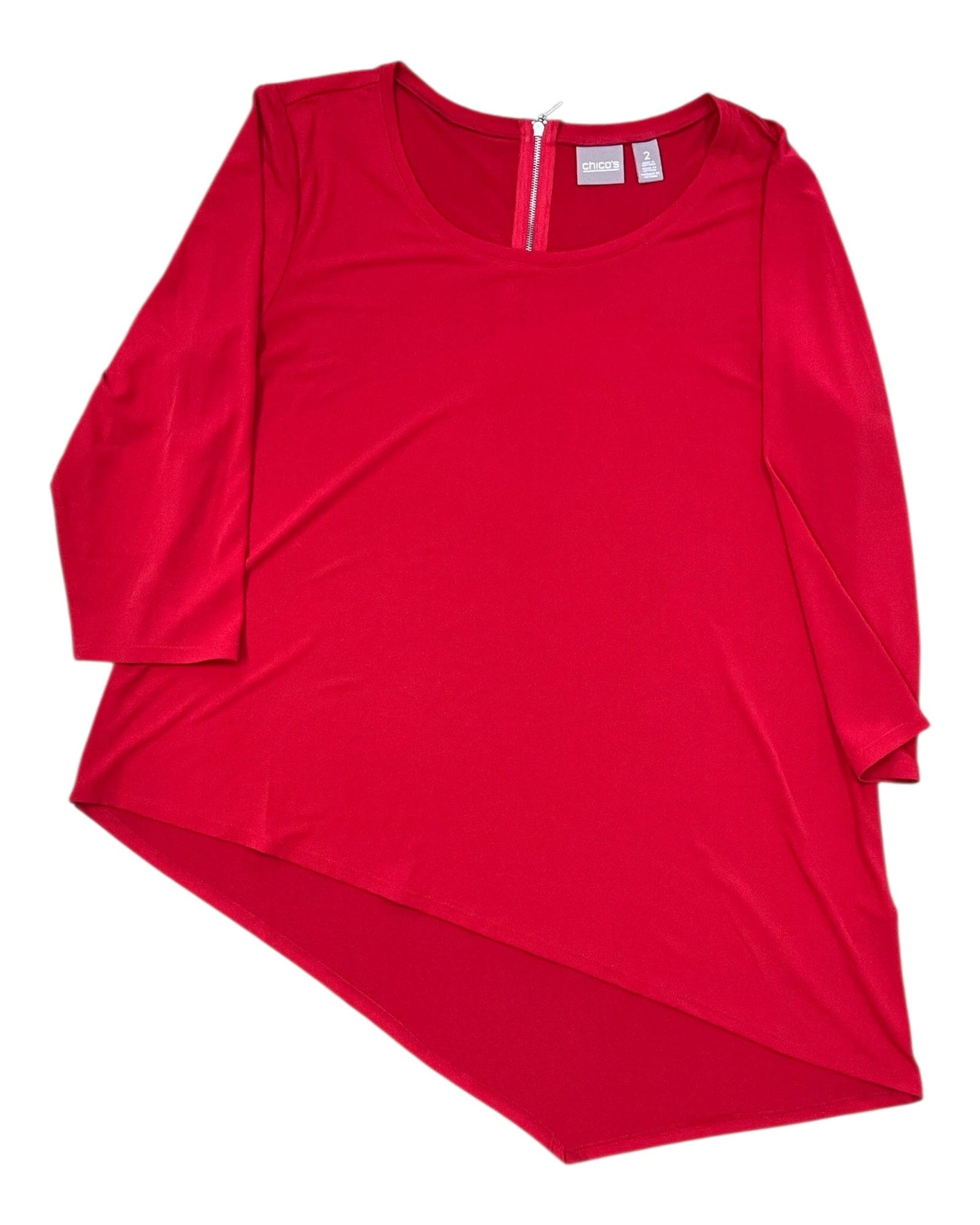 Tunic 3/4 Sleeve By Chicos In Red, Size:L