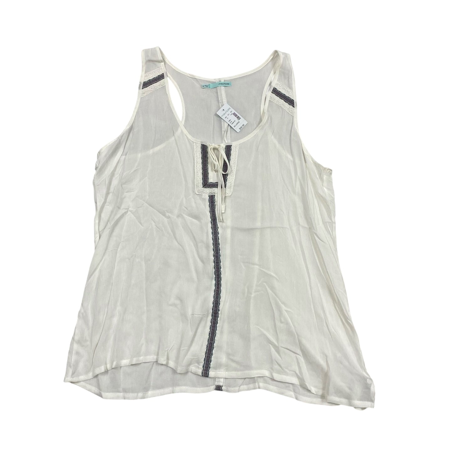 Top Sleeveless By Maurices In White, Size:Xxl