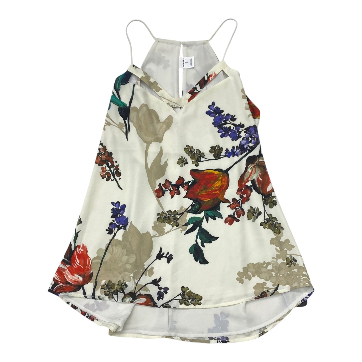 Top Sleeveless By Express In Floral Print, Size:Xs