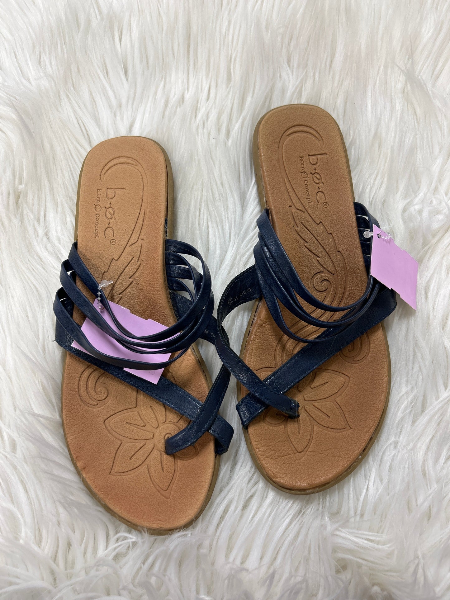 Sandals Flats By Boc In Navy, Size:9