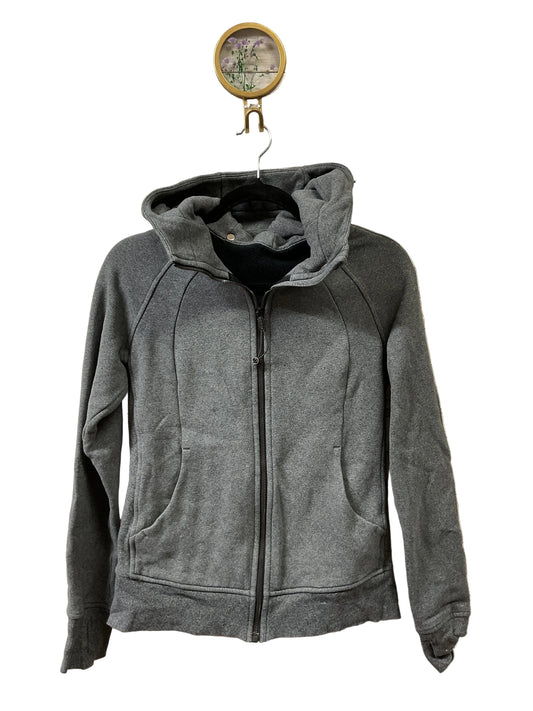 Athletic Jacket By Lululemon In Grey, Size:6