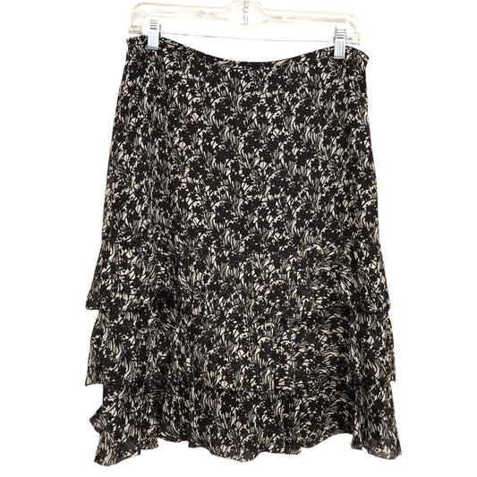 Skirt Midi By Ann Taylor In Black & Grey, Size:8
