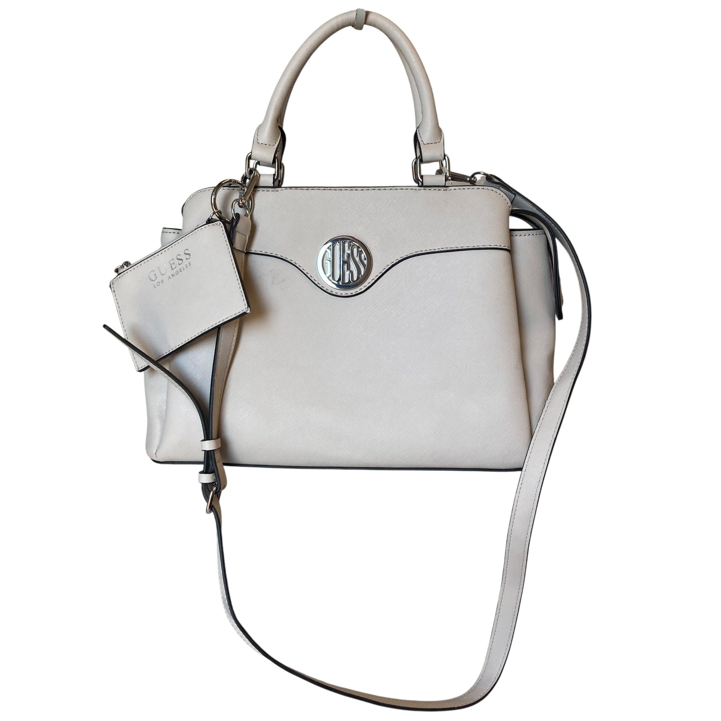 Handbag By Guess In Tan, Size:Large