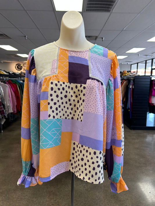 Top Ls By Fate In Orange & Purple, Size:S