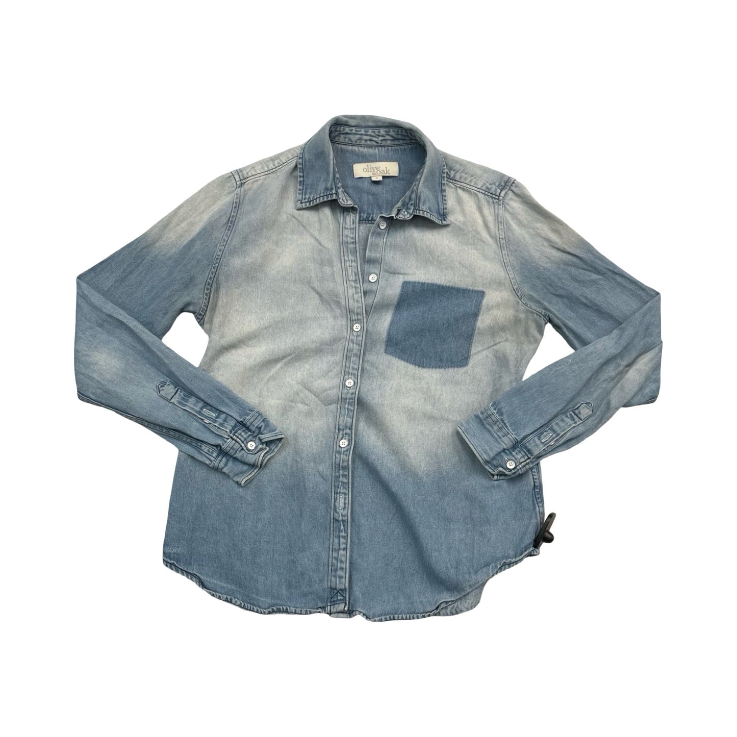 Top Ls By Olive And Oak In Blue Denim, Size:M