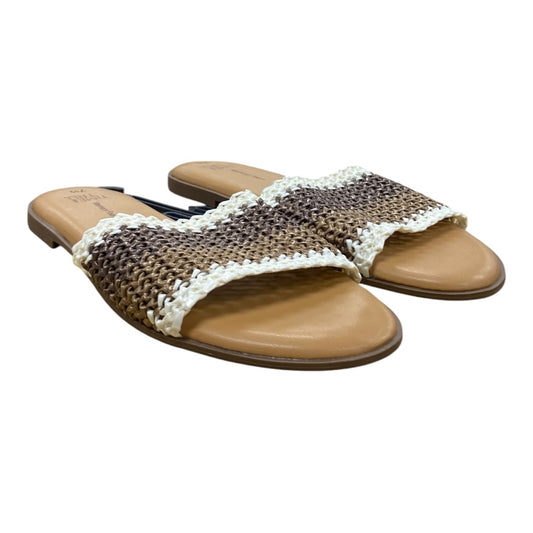 Sandals Flats By Time And Tru In Brown, Size:7.5