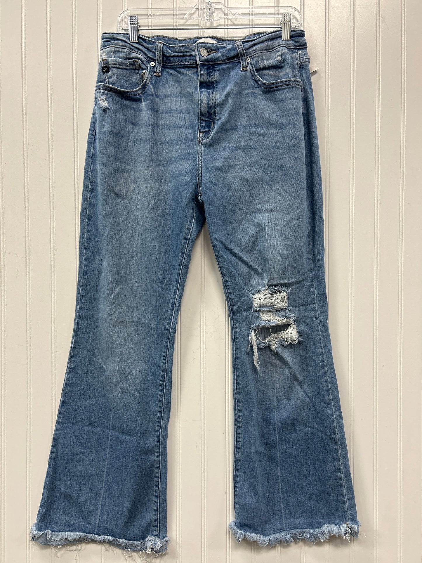 Jeans Flared By Kancan In Blue Denim, Size:10