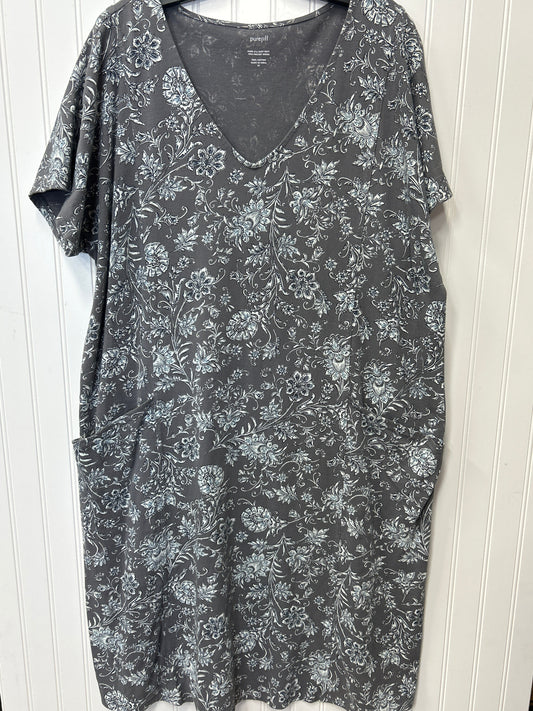 Dress Casual Midi By J. Jill In Grey, Size:2X