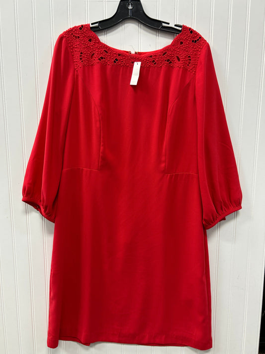 Dress Casual Midi By Talbots In Red, Size:12