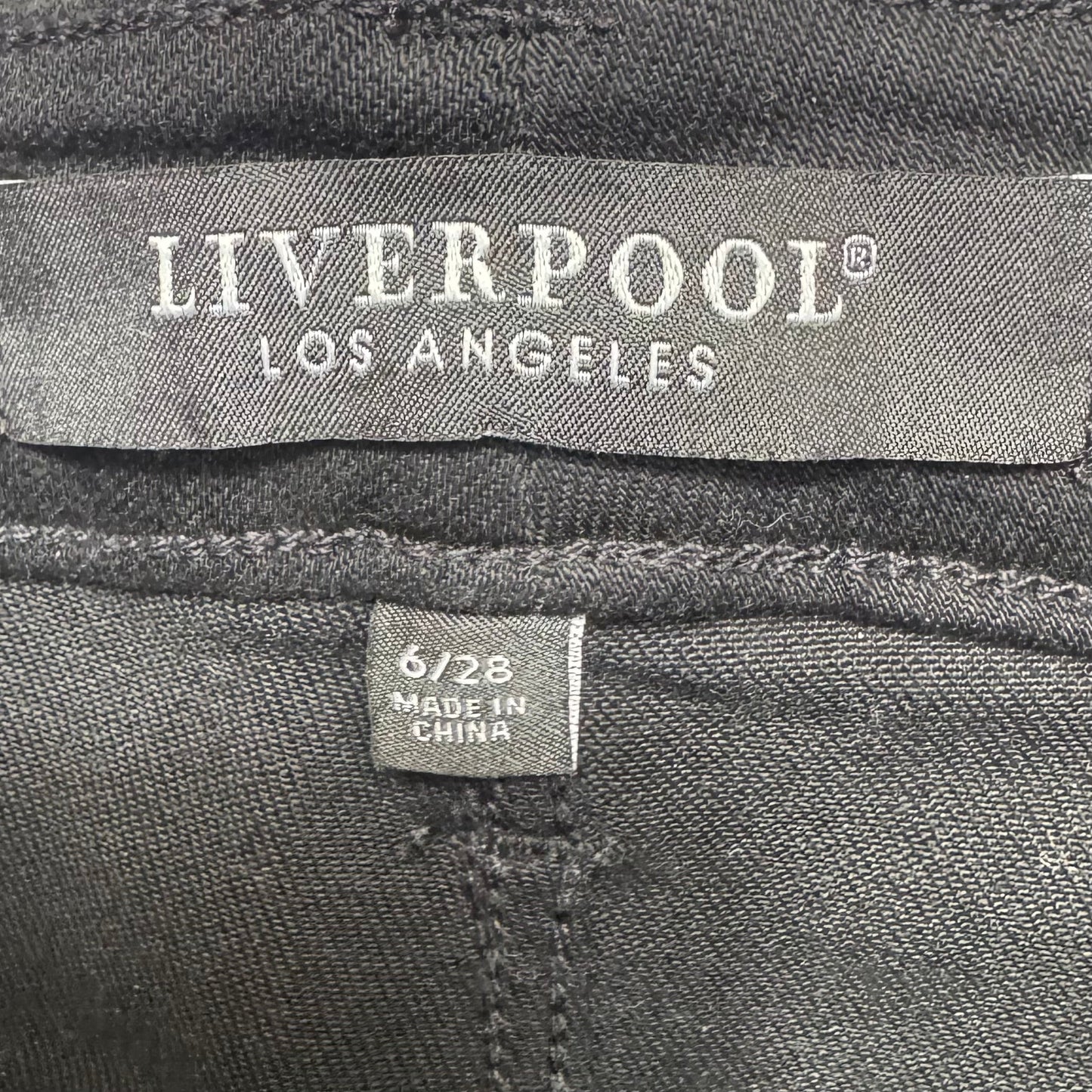 Lucy Hi-Rise Boot Cut Jeans  By Liverpool In Black Rinse Denim, Size: 6/28