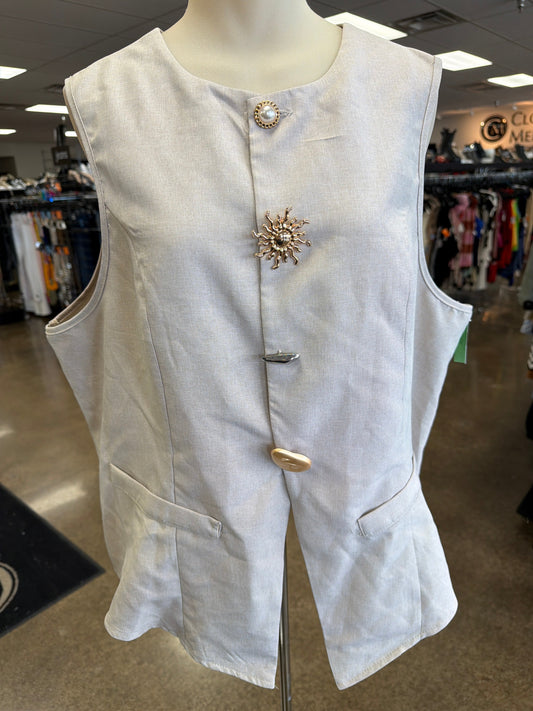 Top Sleeveless By Shein In Taupe, Size:2X