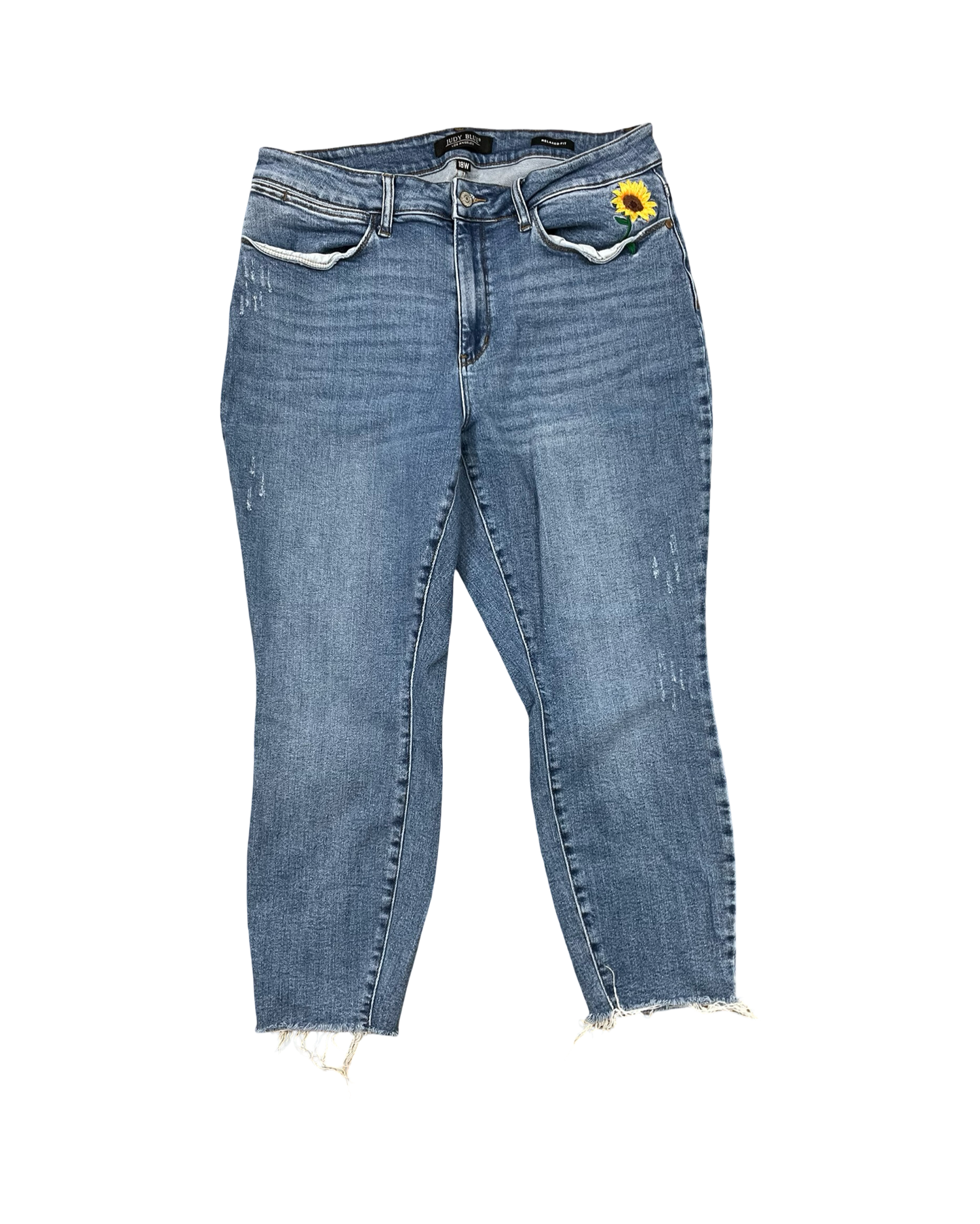 Jeans Straight By Judy Blue In Blue Denim, Size:18