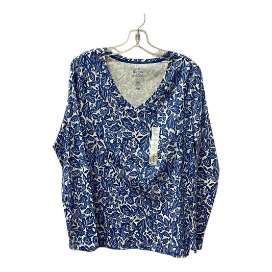 Top Ls Basic By Croft And Barrow In Blue & White, Size:L