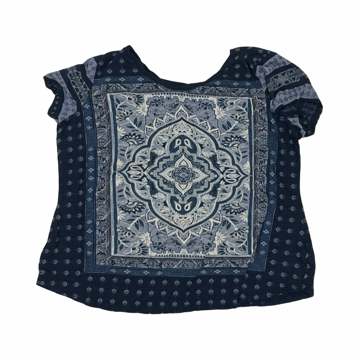 Top Ss By Lucky Brand In Blue & Cream, Size:2X