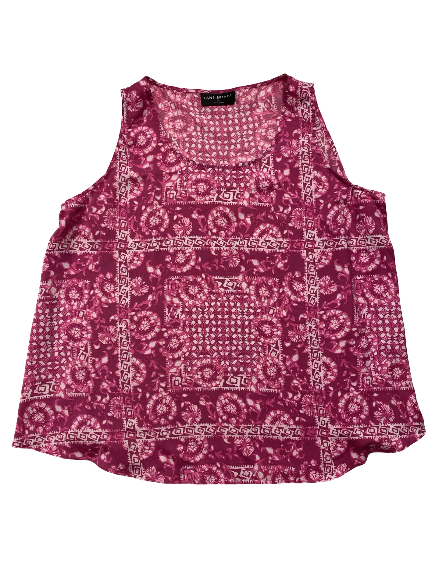 Top Sleeveless By Lane Bryant In Pink, Size:14