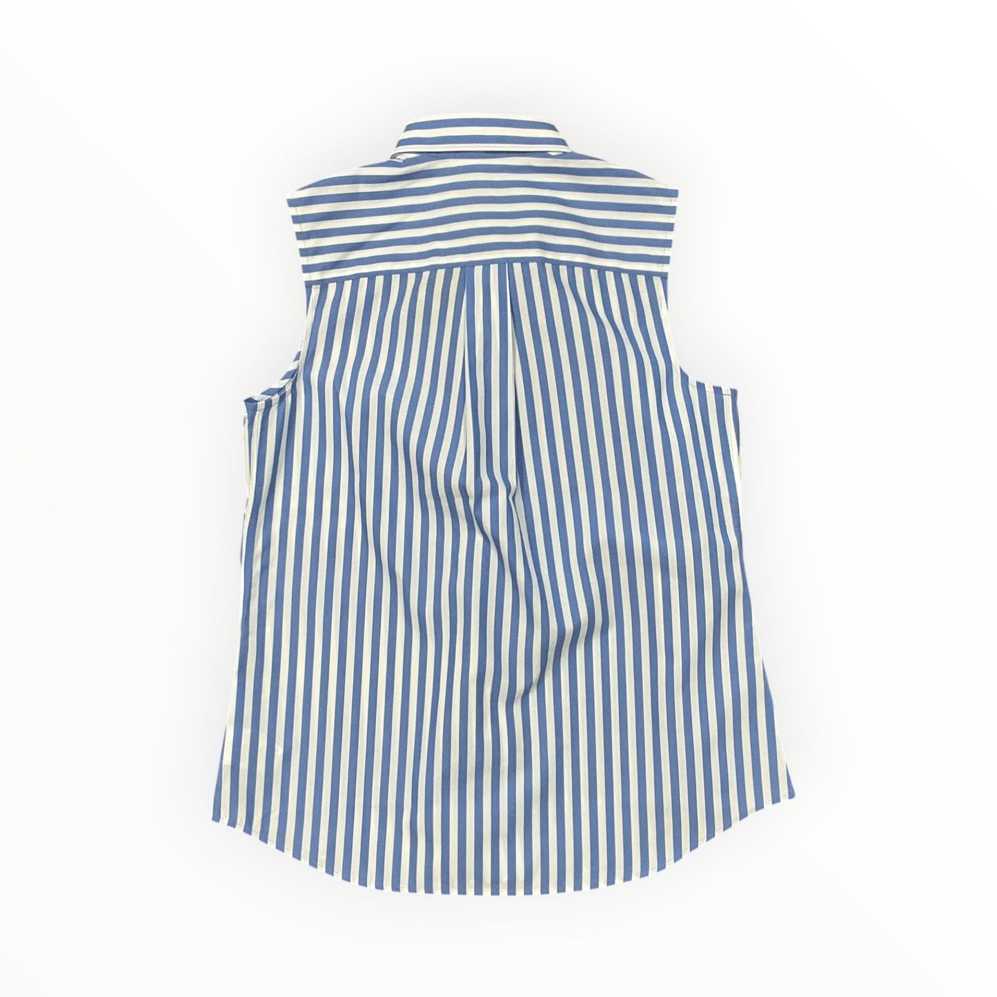 Blouse Sleeveless By Lands End In Blue & White, Size:Xs