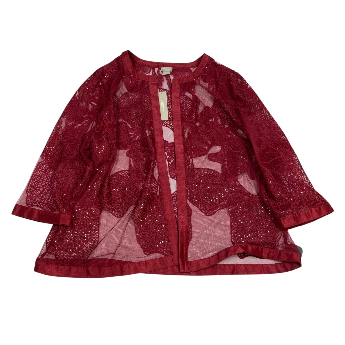 Cardigan By Chicos In Red, Size:Xl