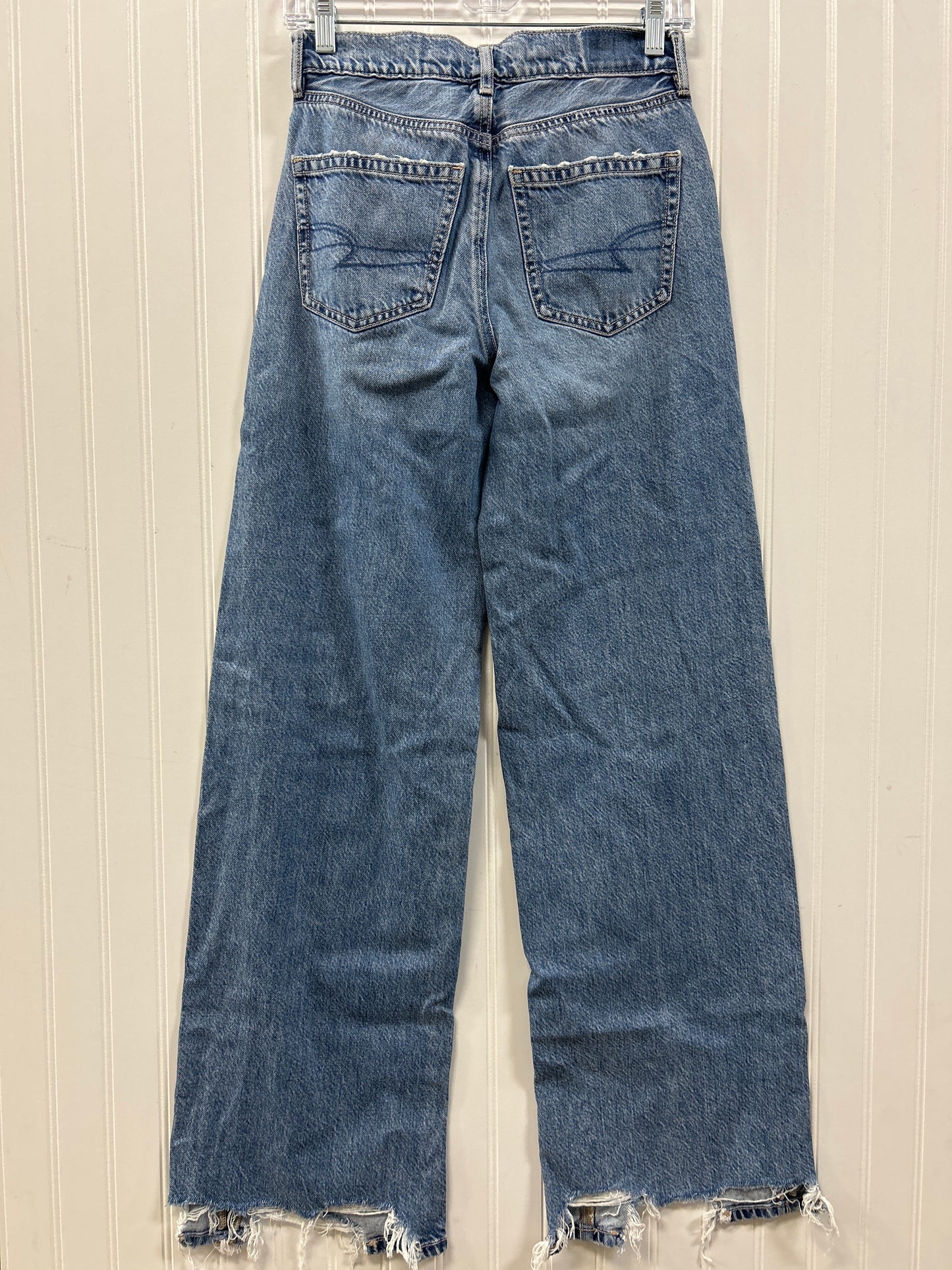 Jeans Straight By American Eagle In Blue Denim, Size:0