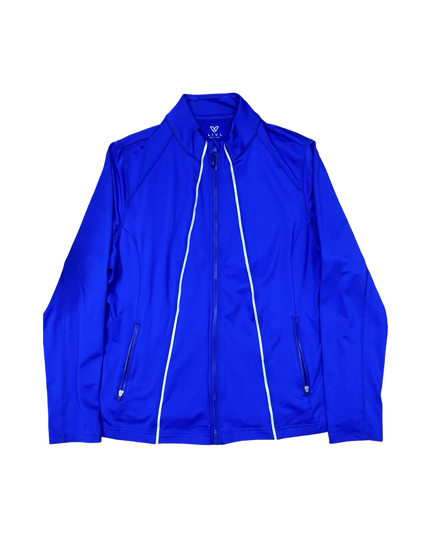 Athletic Jacket By Livi Active In Blue, Size:1X
