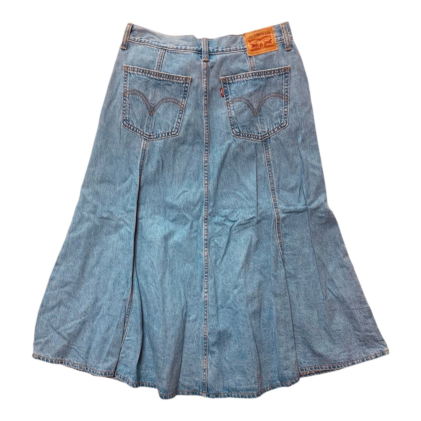 Skirt Maxi By Levis In Blue Denim, Size:10