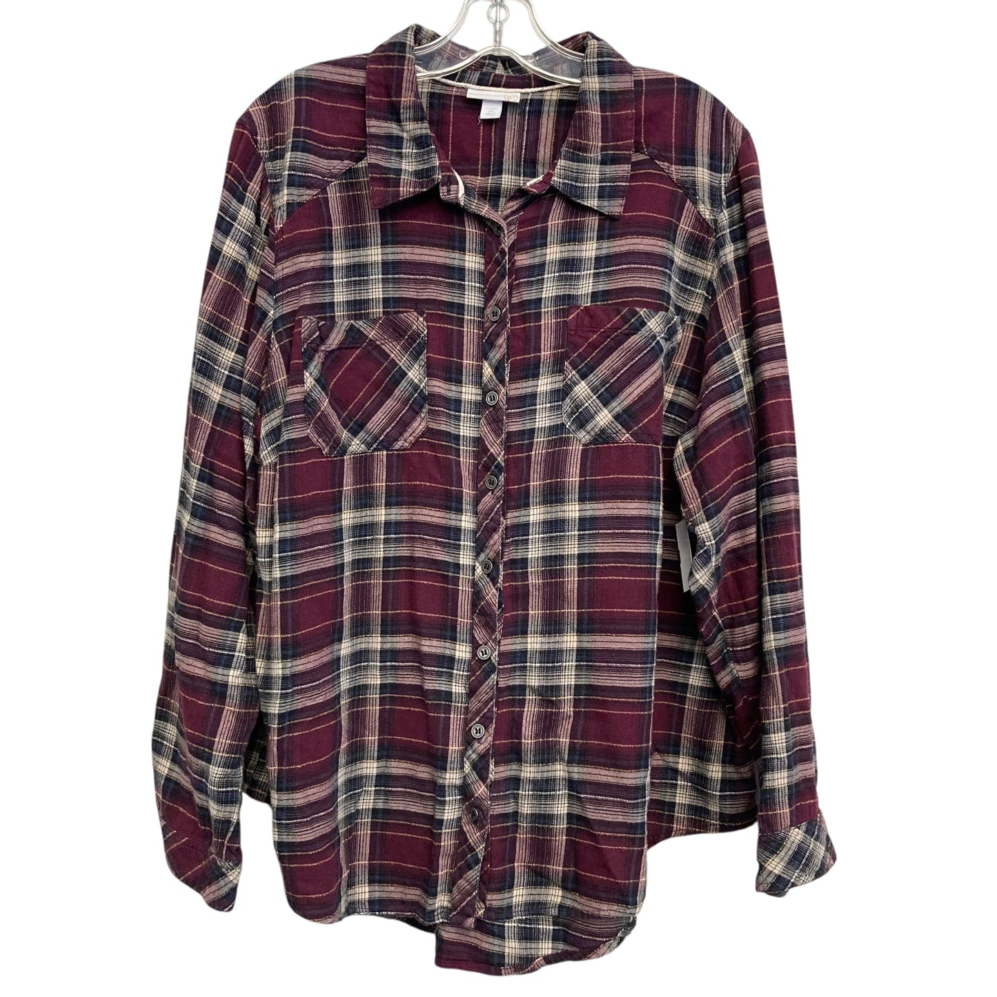Top Ls By Westport In Plaid Pattern, Size:2X