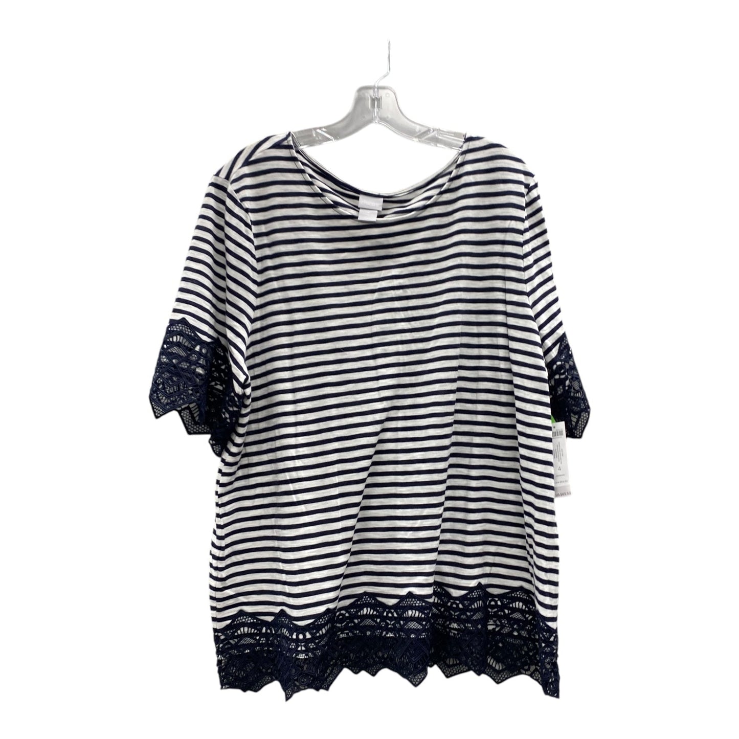 Top Ss By Chicos In Blue & White, Size:1X