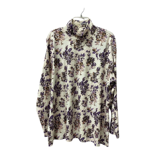 Top Ls By Laura Scott In Purple & Tan, Size:3X