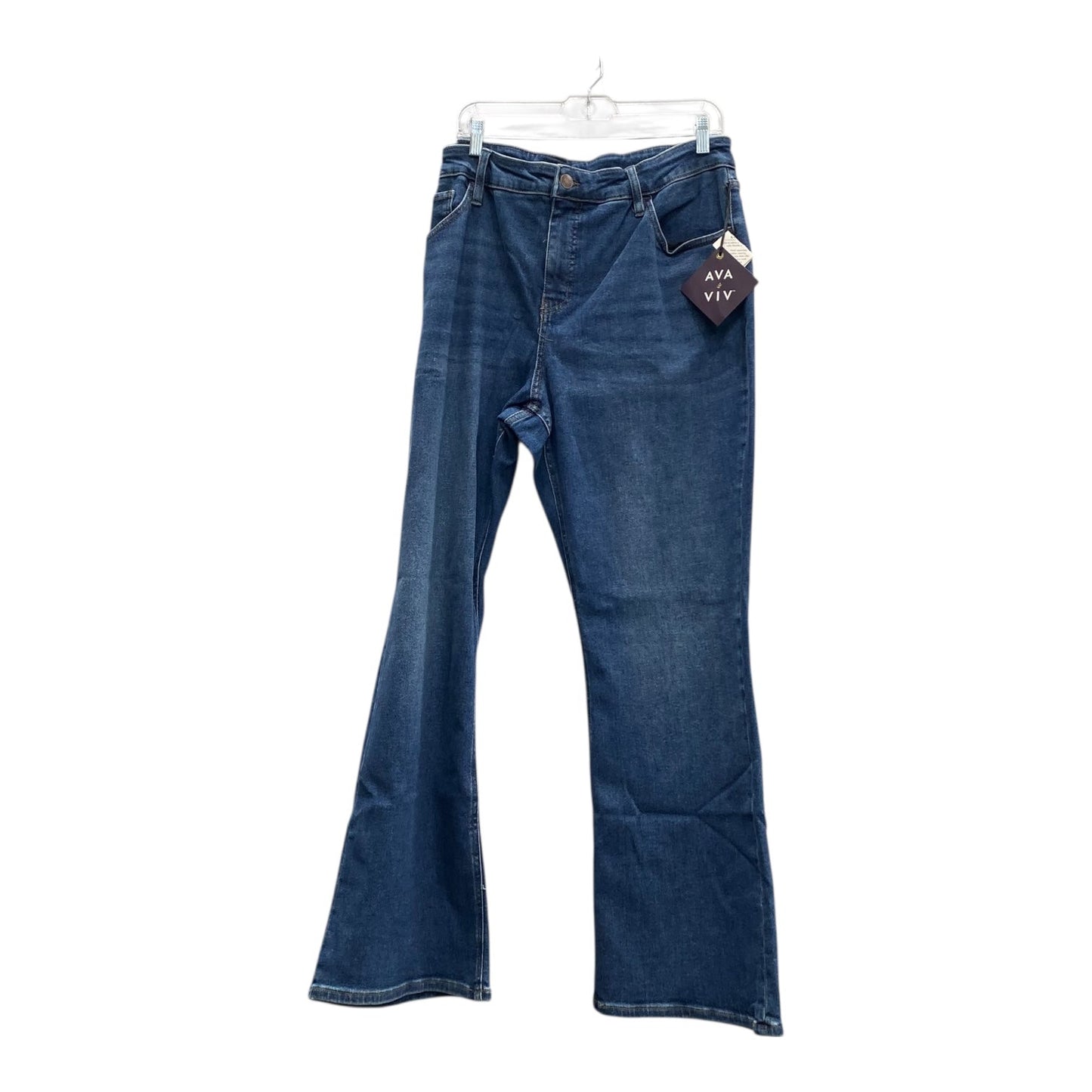 Jeans Wide Leg By Ava & Viv In Blue, Size:20