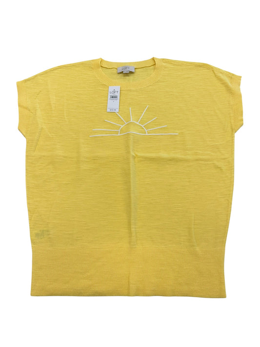 Sweater Ss By Loft In White & Yellow, Size:S