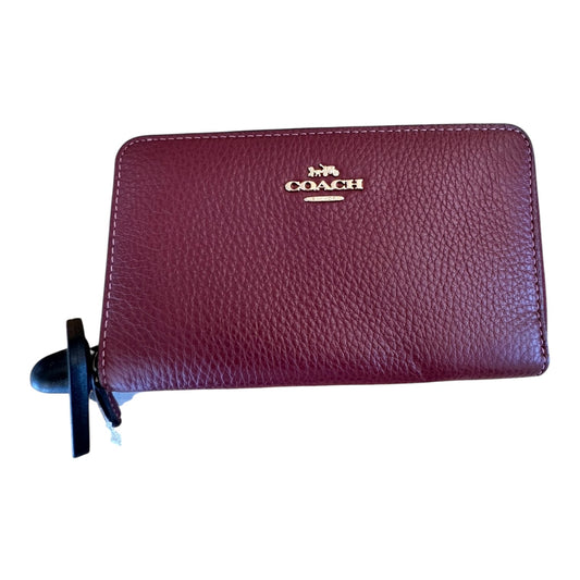 Wallet Designer By Coach In Maroon, Size:Medium