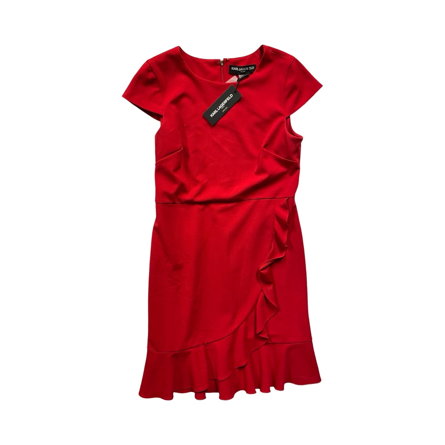 Dress Designer By Karl Lagerfeld In Red, Size:10