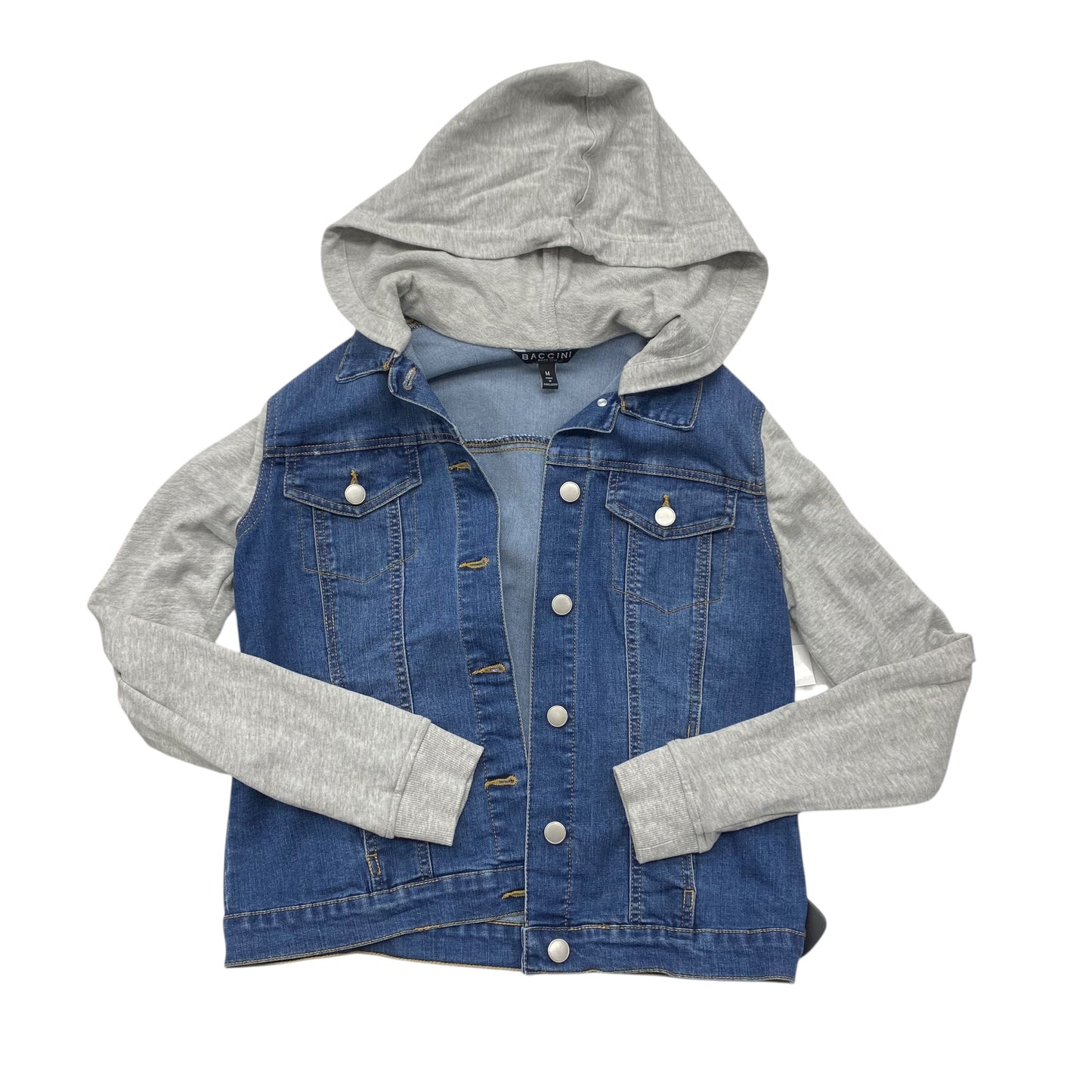Jacket Denim By Baccini In Blue & Grey, Size:M
