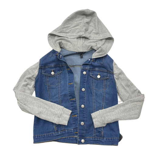 Jacket Denim By Baccini In Blue & Grey, Size:M