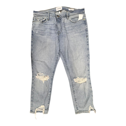 Jeans Cropped By Frame In Blue, Size:12