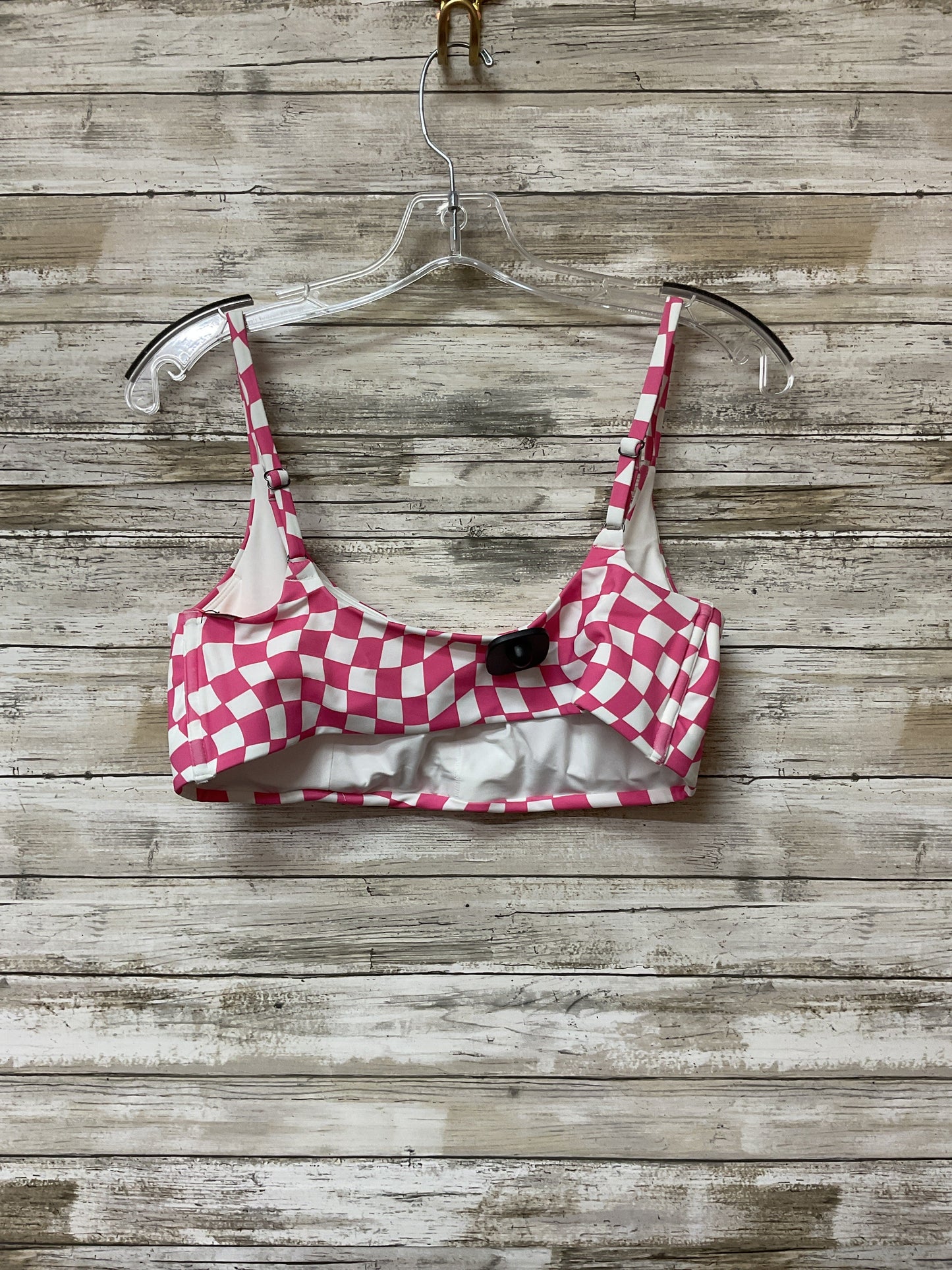 Swimsuit Top By Clothes Mentor In Pink & White, Size:L