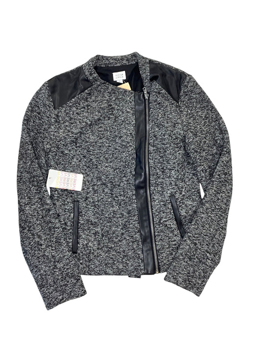 Jacket Moto By Peyton Jensen In Black & Grey, Size:S
