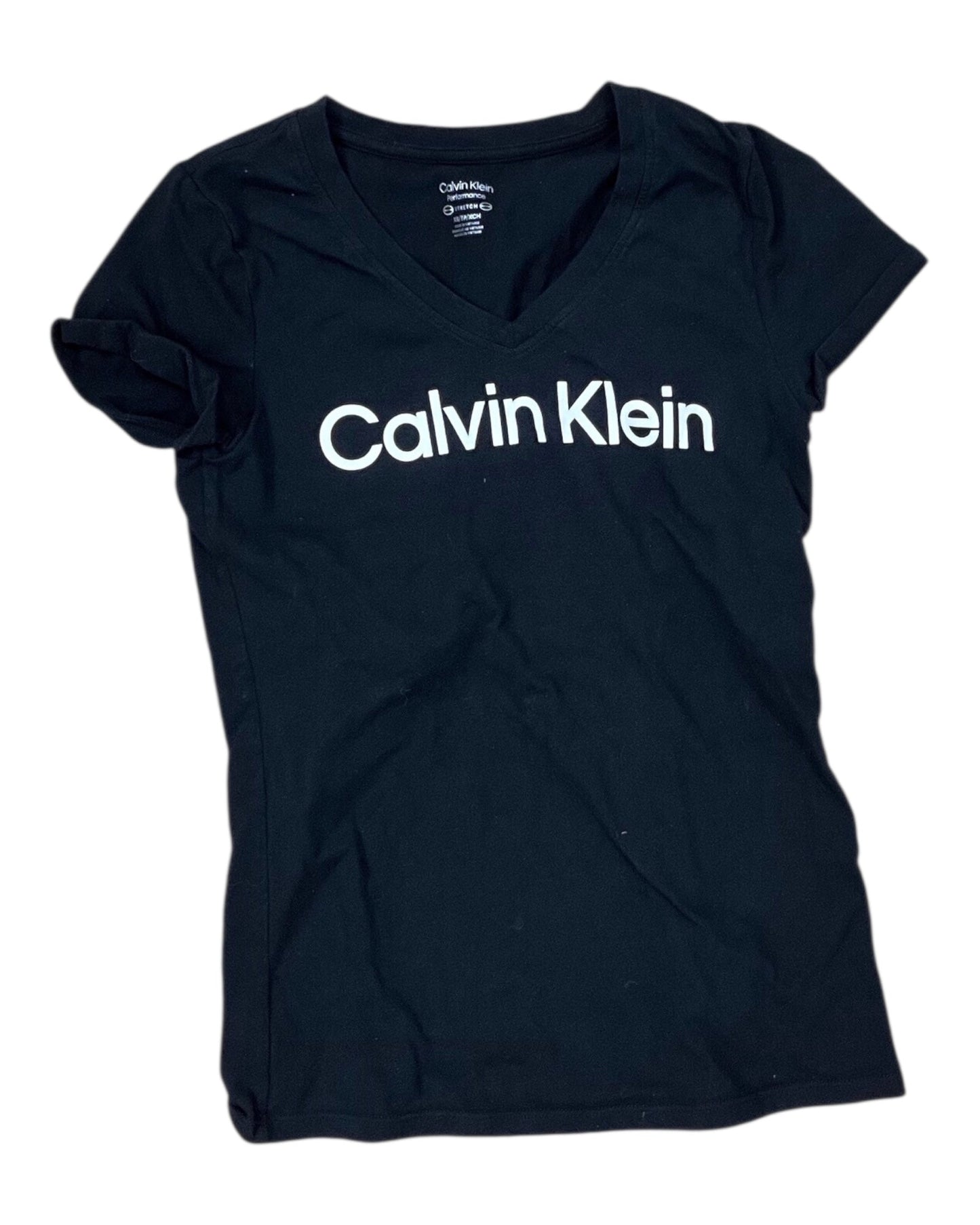 Top Ss Basic By Calvin Klein In Black, Size:Xs