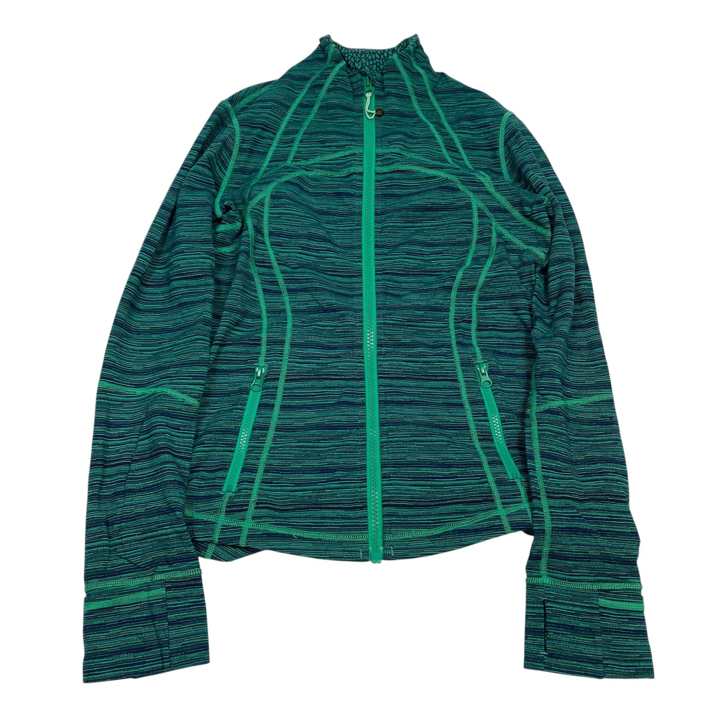 Athletic Jacket By Lululemon In Blue & Green, Size:M