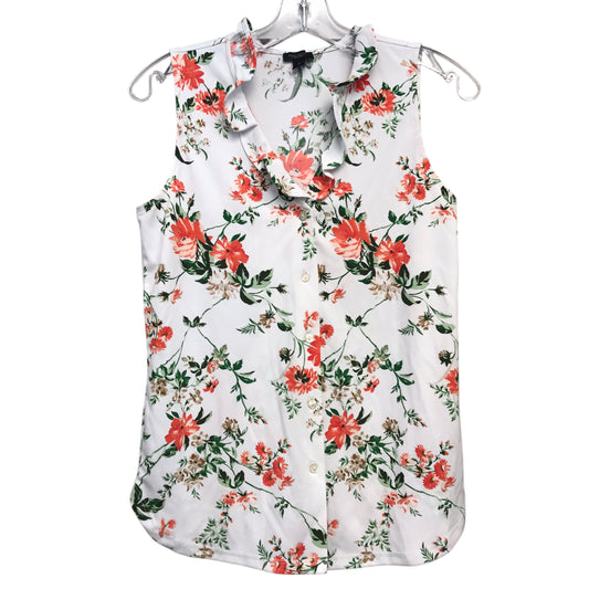 Top Sleeveless By Ann Taylor In Floral Print, Size:Xs