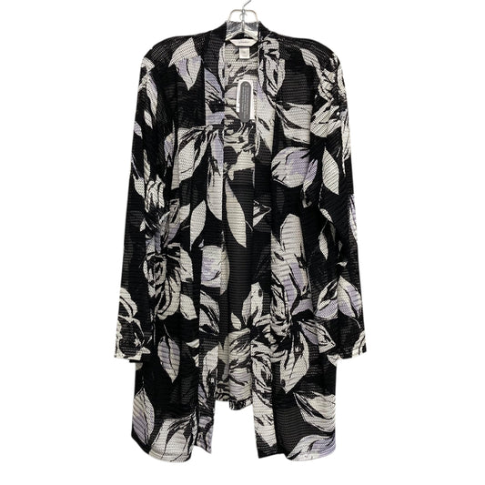 Cardigan By Cj Banks In Black & White, Size:2X