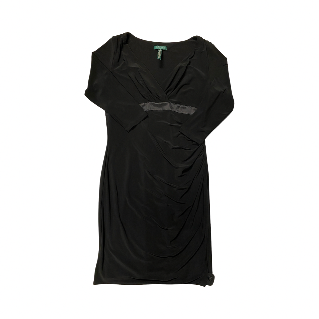 Dress Casual Midi By Lauren By Ralph Lauren In Black, Size:16