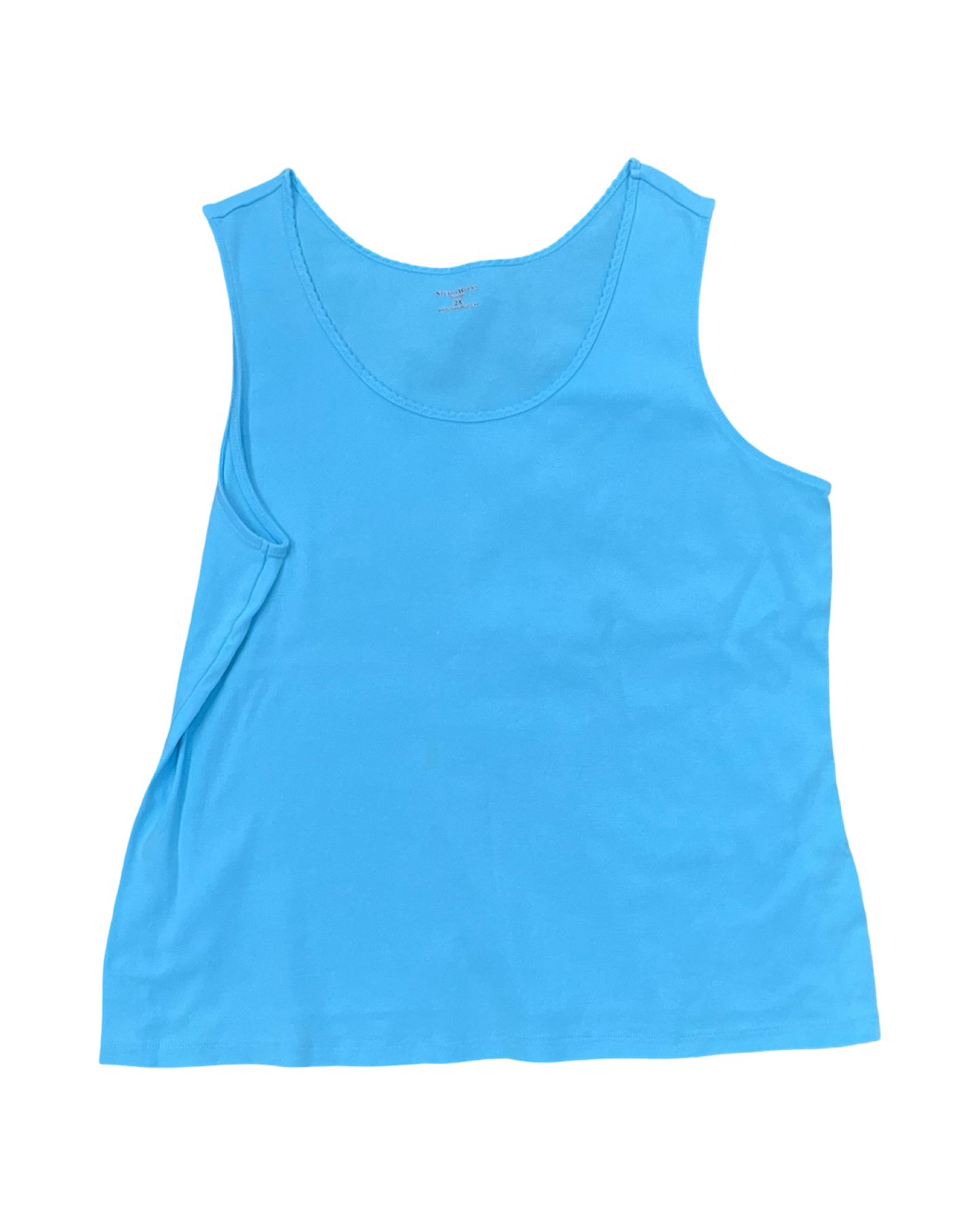 Top Sleeveless Basic By Studio Works In Blue, Size:2X
