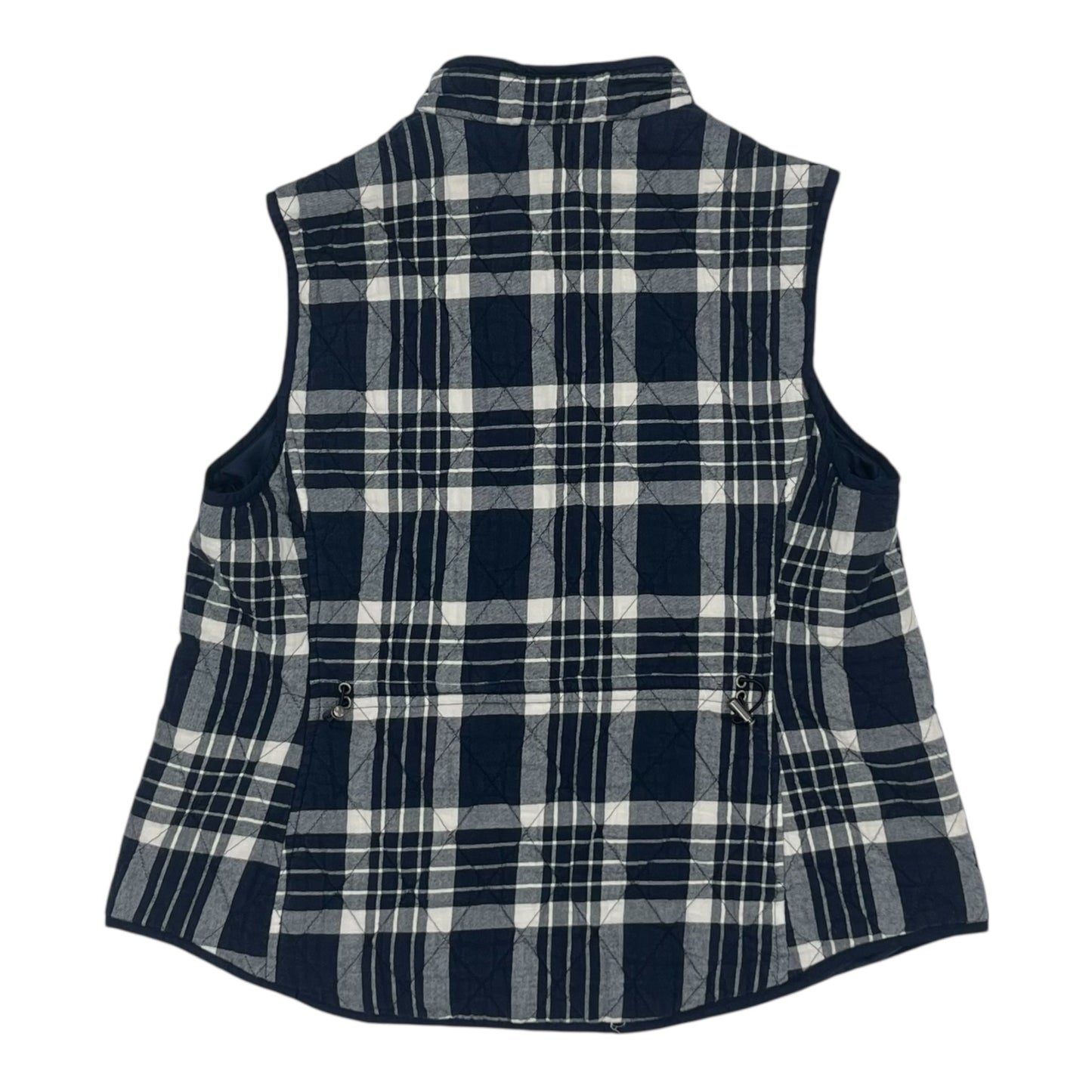 Vest Puffer & Quilted By Croft And Barrow In Blue & Cream, Size:L