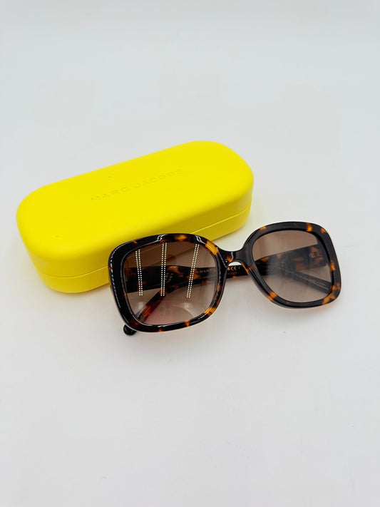 Sunglasses Luxury Designer By Marc Jacobs In Tortoise Shell Print