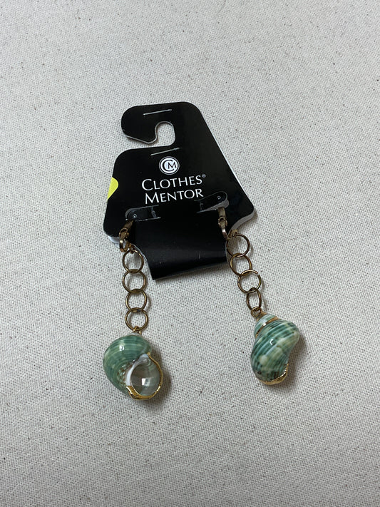 Earrings Clip By Cmf In Gold & Green