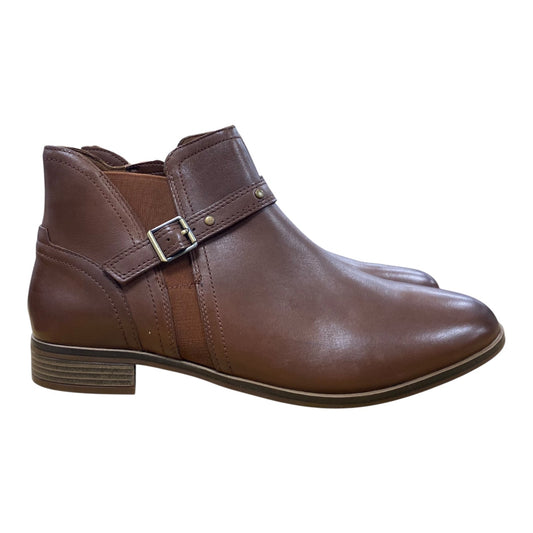 Boots Ankle Flats By Clarks In Tan, Size:12