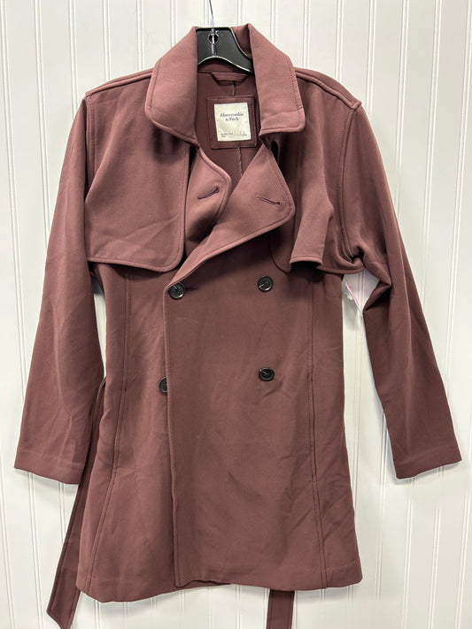 Coat Peacoat By Abercrombie And Fitch In Maroon, Size:L