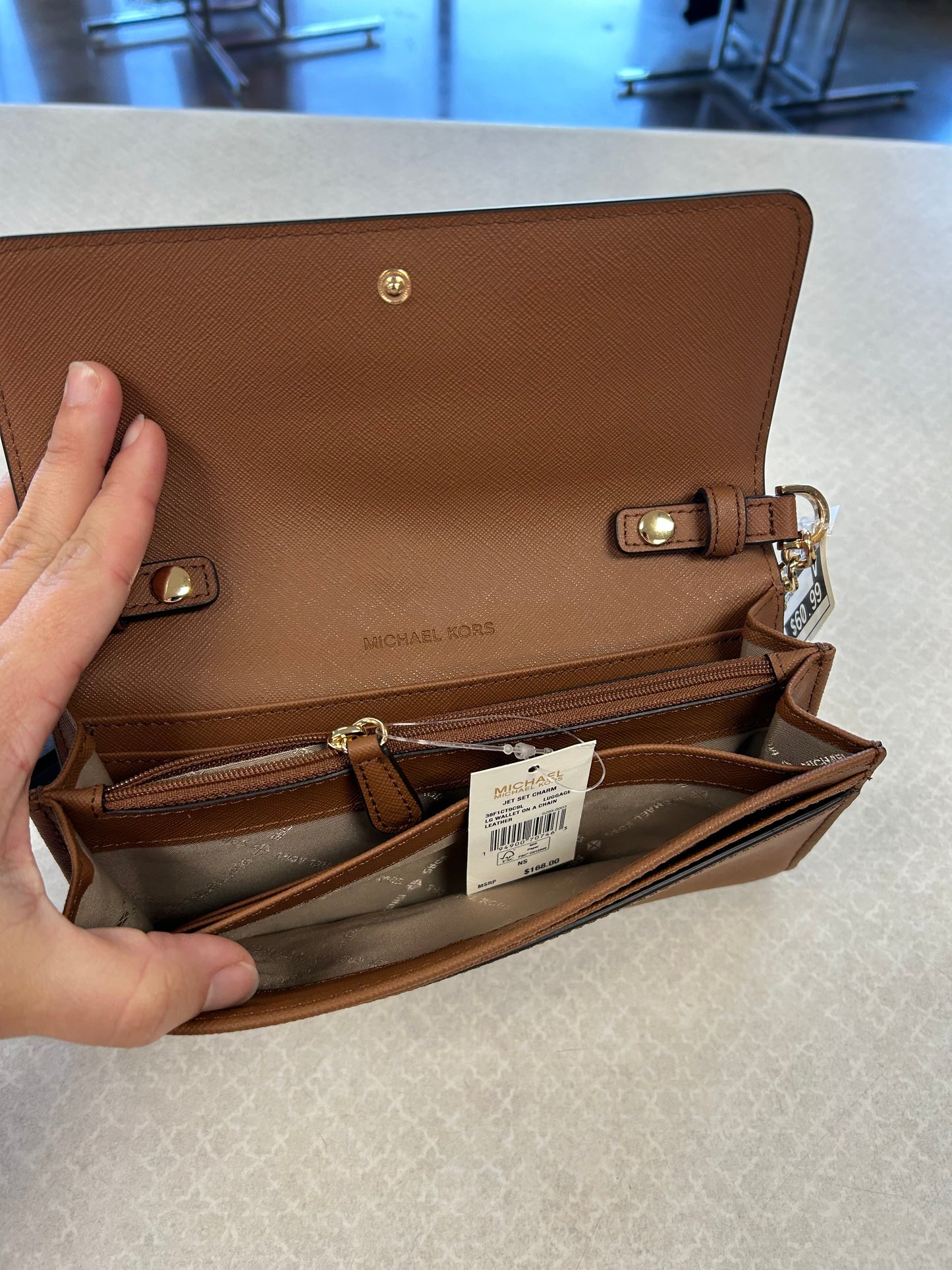 Crossbody Designer By Michael Kors In Brown, Size:Small