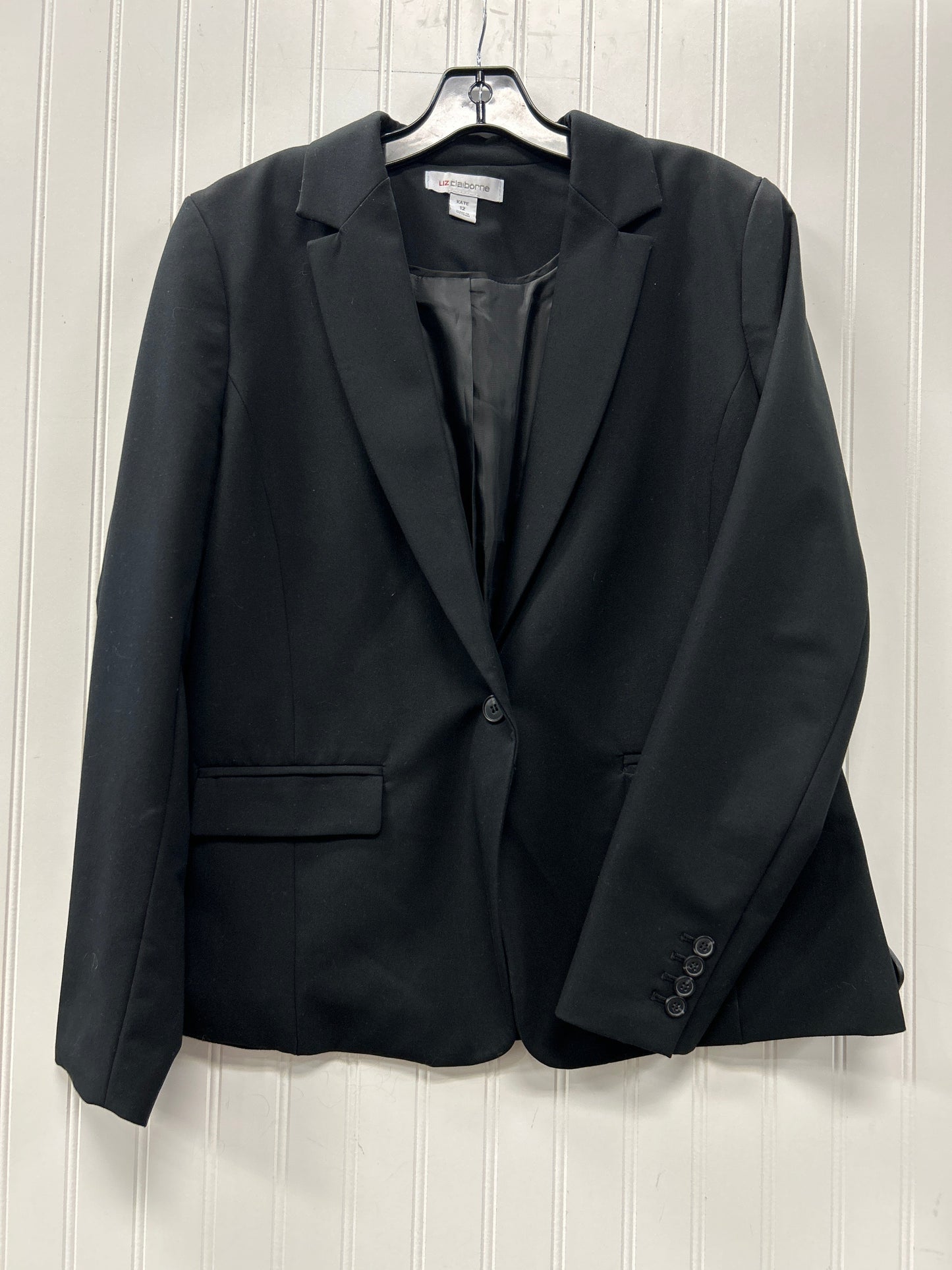 Blazer By Liz Claiborne In Black, Size:12