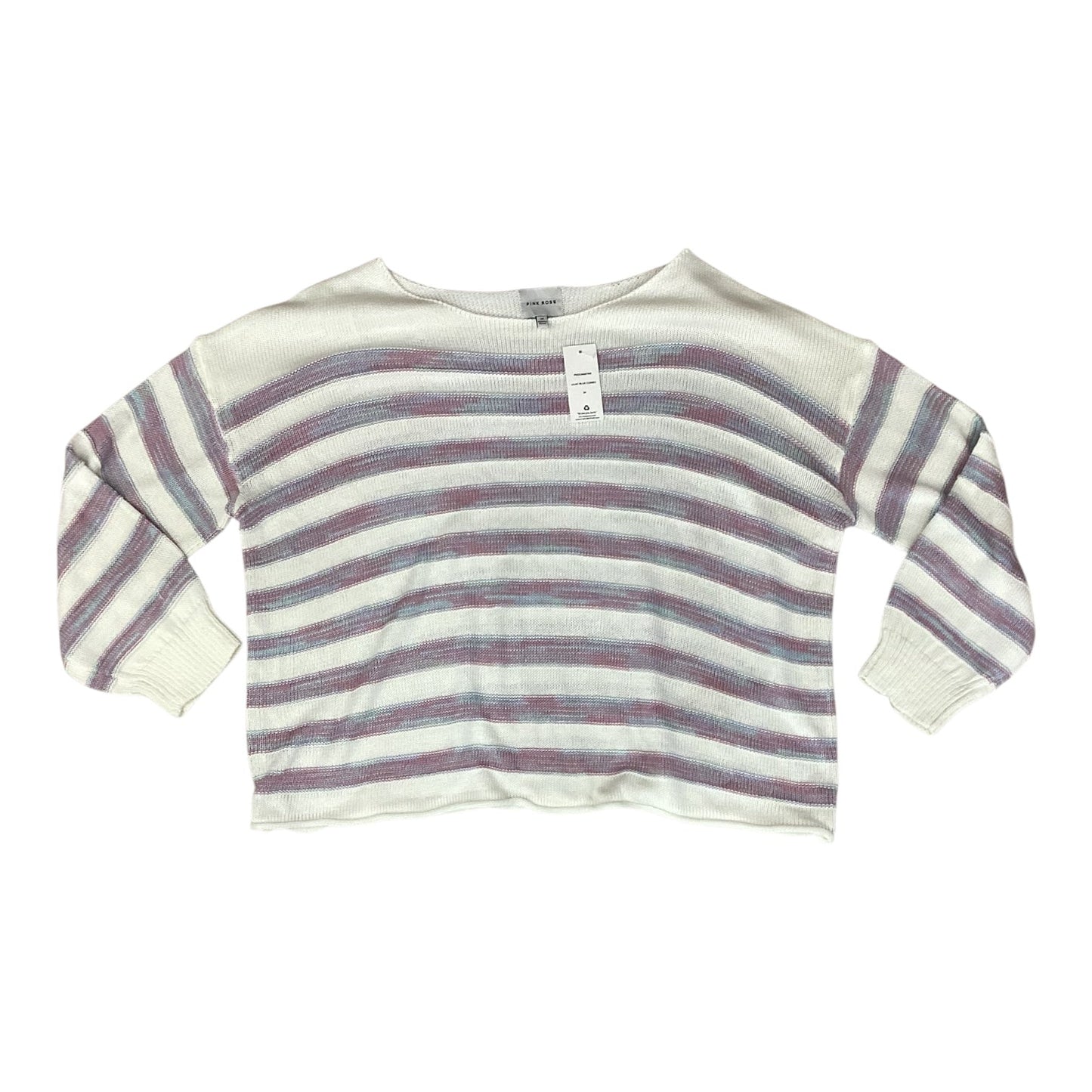 Sweater By Pink Rose In Cream & Pink, Size:3X